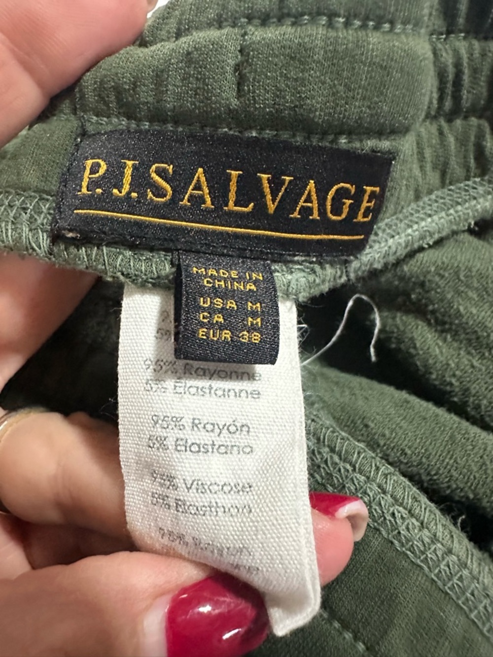 PJ Salvage Mountain Bound Tie Dye Joggers in Olive Green - M - Picture 5 of 6
